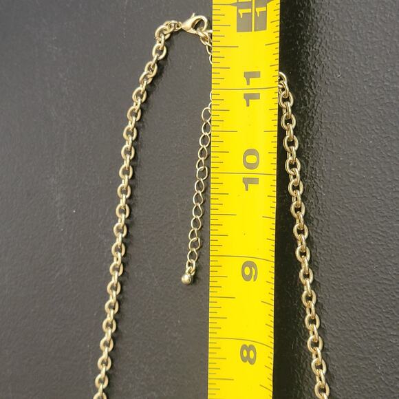 Ivory Cream Color Enamel Bib Collar Necklace Gold Statement Fashion Jewelry - Picture 8 of 9